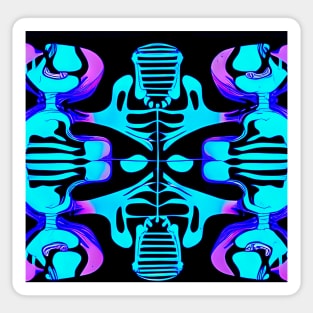 Skeleton and Bones (Electric Blue) Sticker